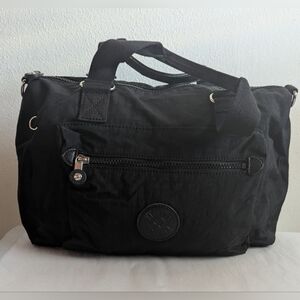 Kipling Purse Shoulder  Bag Tote Nylon Travel Kipling Black 13" X 9" Live Light